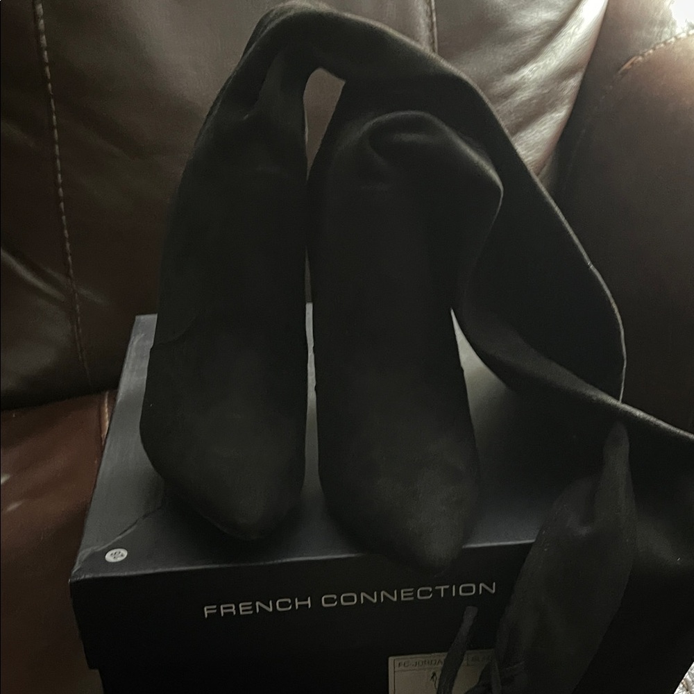 French Connection Black Over the Knee Boots